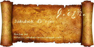 Jakubek Áron névjegykártya