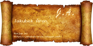 Jakubek Áron névjegykártya