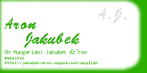 aron jakubek business card